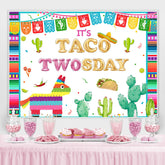 Es ist Taco Zwei Tage Thema Geburtstag Party Hintergrund Für Junge